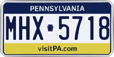 PA license plate MHX5718
