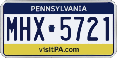 PA license plate MHX5721