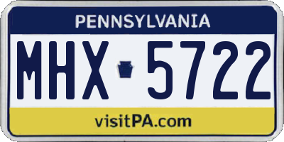 PA license plate MHX5722