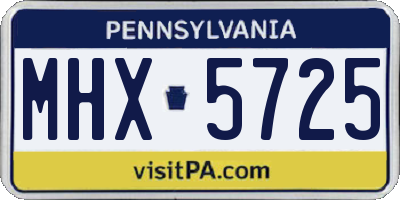 PA license plate MHX5725