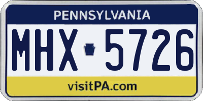 PA license plate MHX5726