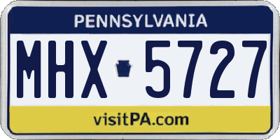 PA license plate MHX5727