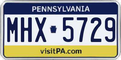 PA license plate MHX5729
