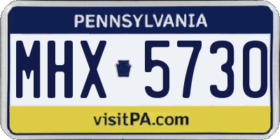 PA license plate MHX5730