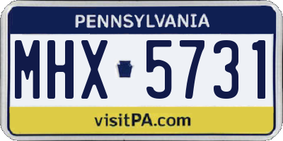 PA license plate MHX5731