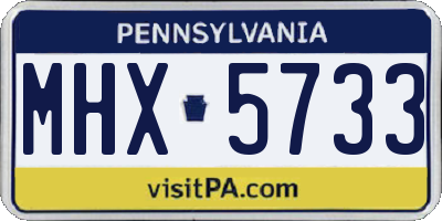 PA license plate MHX5733