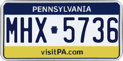 PA license plate MHX5736