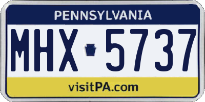 PA license plate MHX5737