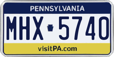 PA license plate MHX5740