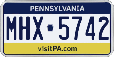 PA license plate MHX5742