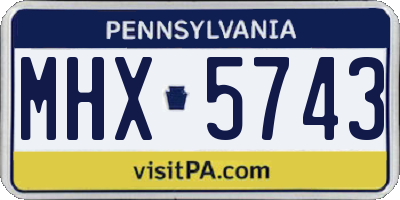 PA license plate MHX5743