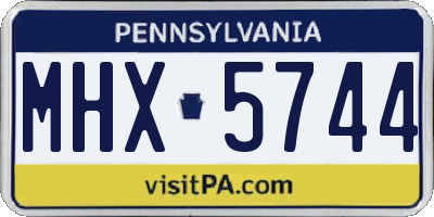 PA license plate MHX5744