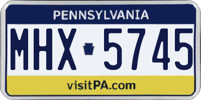 PA license plate MHX5745
