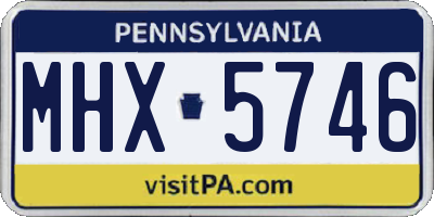 PA license plate MHX5746