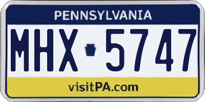 PA license plate MHX5747