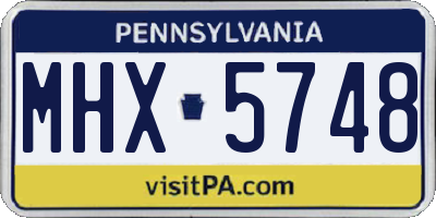 PA license plate MHX5748