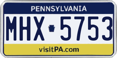 PA license plate MHX5753