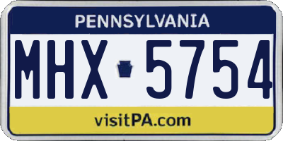 PA license plate MHX5754