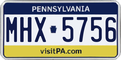 PA license plate MHX5756