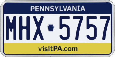 PA license plate MHX5757