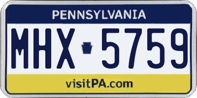 PA license plate MHX5759