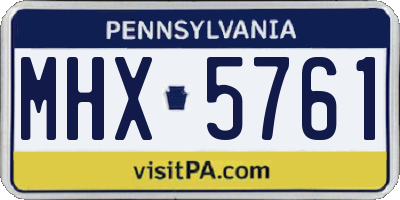 PA license plate MHX5761