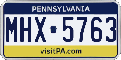 PA license plate MHX5763