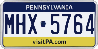 PA license plate MHX5764