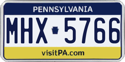 PA license plate MHX5766