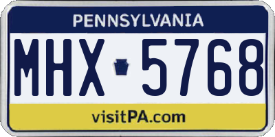 PA license plate MHX5768