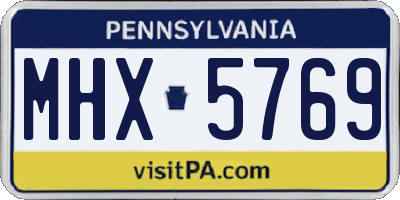 PA license plate MHX5769