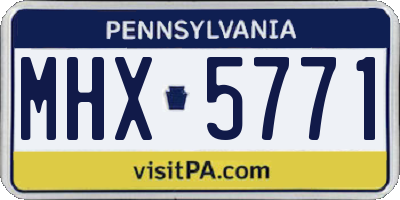 PA license plate MHX5771