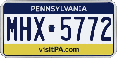 PA license plate MHX5772