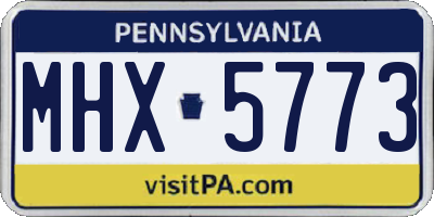 PA license plate MHX5773