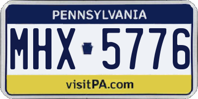 PA license plate MHX5776