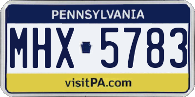 PA license plate MHX5783