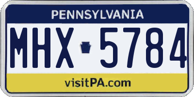 PA license plate MHX5784