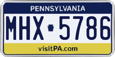 PA license plate MHX5786