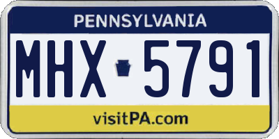 PA license plate MHX5791