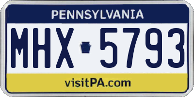 PA license plate MHX5793