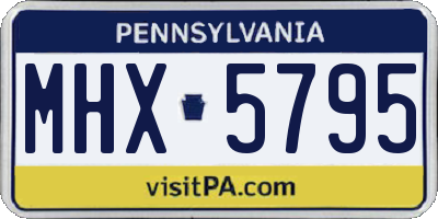 PA license plate MHX5795