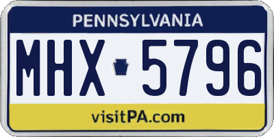 PA license plate MHX5796