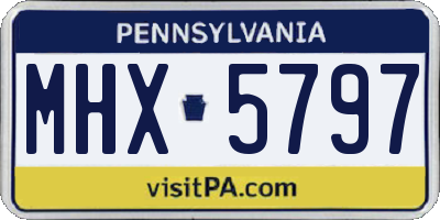 PA license plate MHX5797