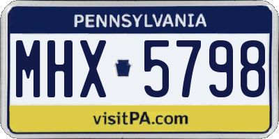 PA license plate MHX5798