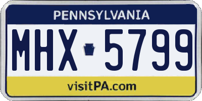 PA license plate MHX5799