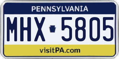 PA license plate MHX5805