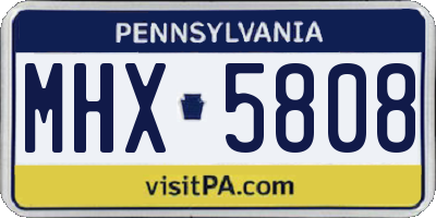PA license plate MHX5808
