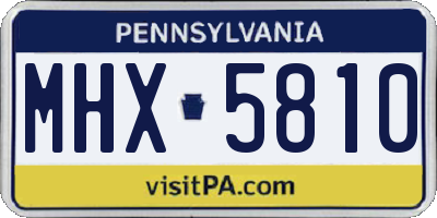 PA license plate MHX5810