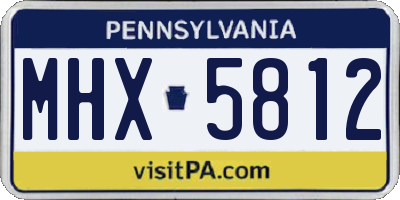 PA license plate MHX5812