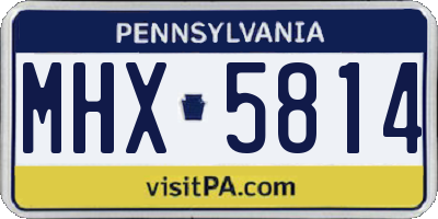 PA license plate MHX5814